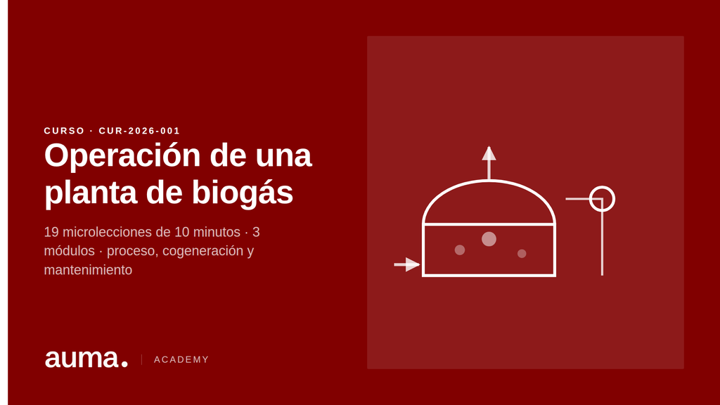 Operación de una planta de biogás: proceso, cogeneración y mantenimiento del motor